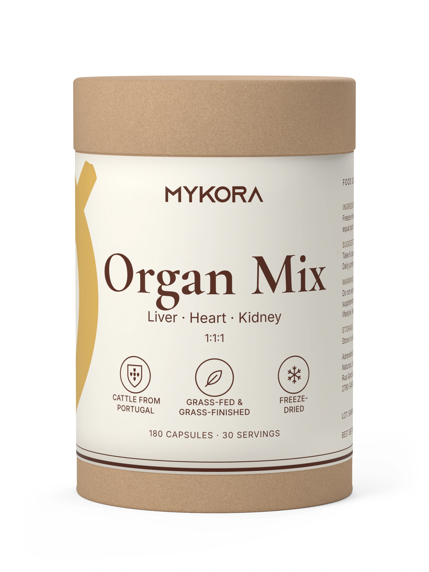 MYKORA Organ Mix, imagem 3D da embalagem de cartão