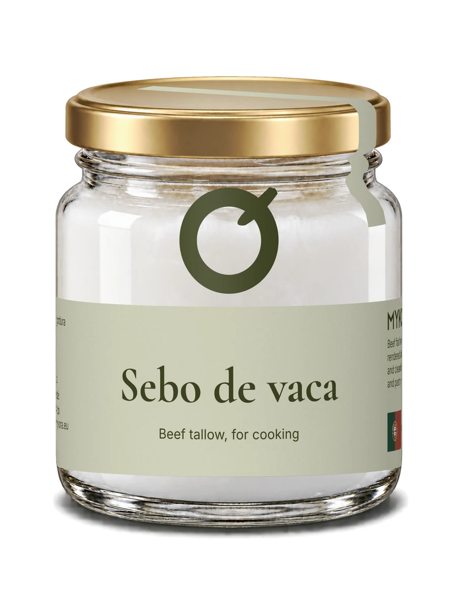 MYKORA Sebo de vaca, studio front; generated illustration with original artwork